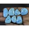 201Cts. Natural Larimar Pectolite Fancy Cabochon Loose Gemstone 07 Pcs Lot C-839