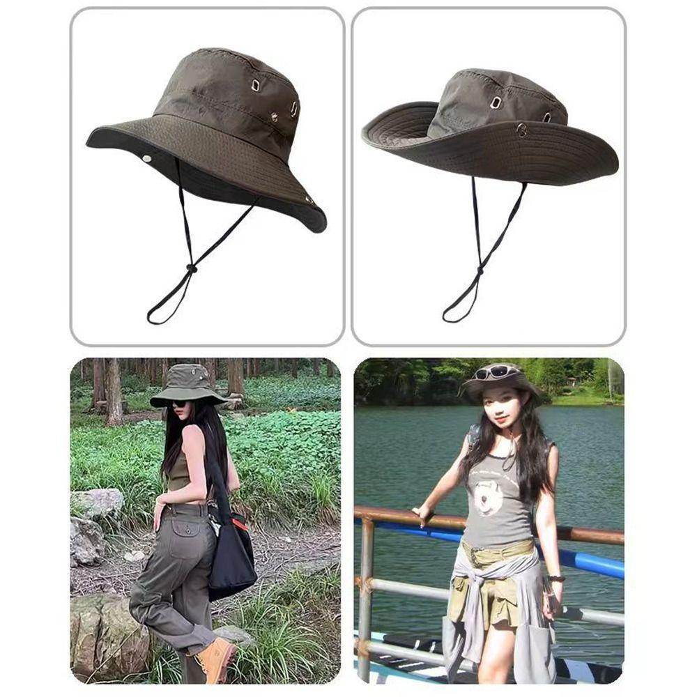 Waterproof Bucket Hat Wide Brim Mountaineering Caps Fashion Fisherman Hat  Outdoor