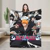Ichigo Orihime Uryu Blanket Bleached Camping Flannel Throw Blanket For Living Room Super Soft Custom Diy Quality Bedspread Gift
