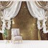 3D Murals Wallpaper Modern Creative Luxury European Gold Curtainc Photo Wall Painting Living Room Bedroom Background Wall Home Decor