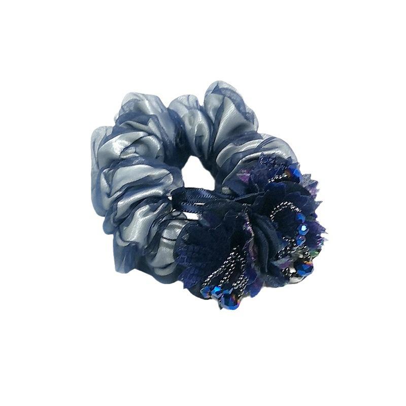 Trendy Ribbon Bow Scrunchie Large Floral Hair Tie for Adults