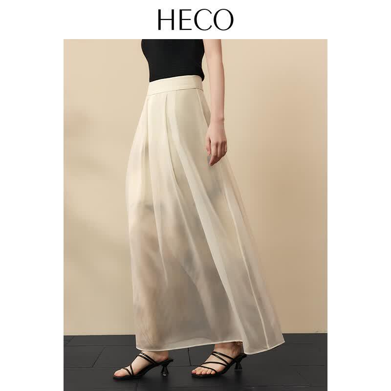 HECO Ink Print Organza Midi Skirt L