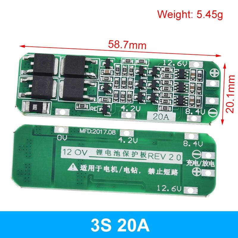 TZT 1/3/5PCS 1S 2S 3S 4S 3A 20A 30A Li-ion Lithium Battery 18650 Charger BMS Protection Board For Drill Motor Lipo Cell Module
