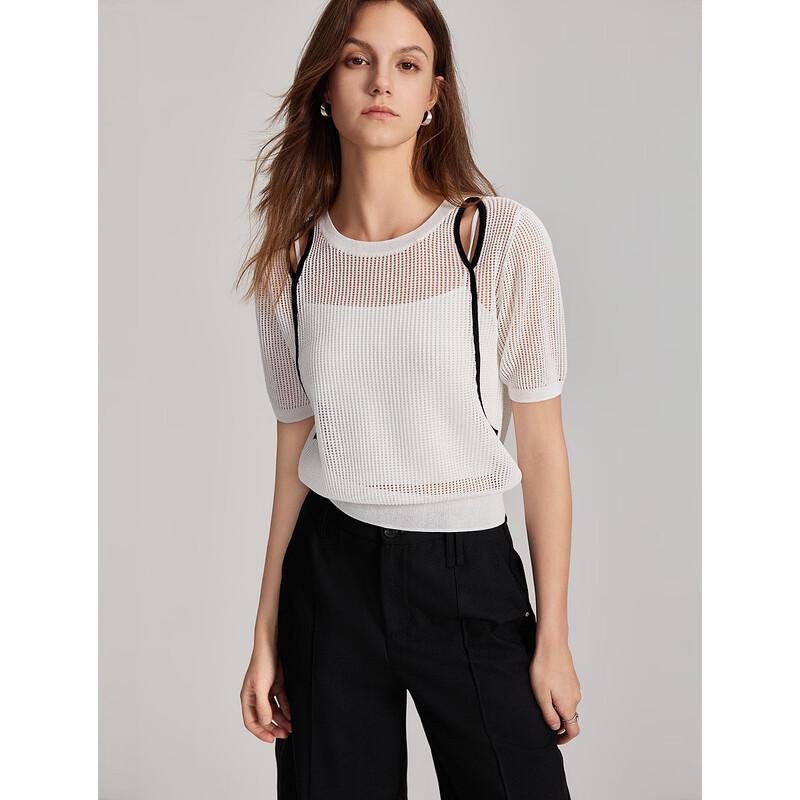 ELLE Women's Summer Hollow Knit Sweater