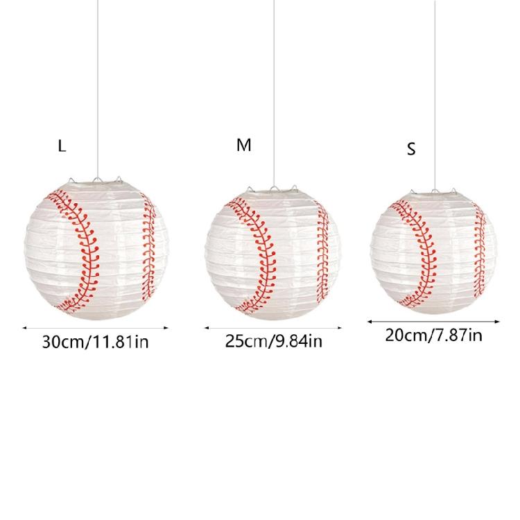 Unique and Colorful Baseball Paper Lampshade for Sport Party Decor Baseball Hanging Lampshade for Decoration