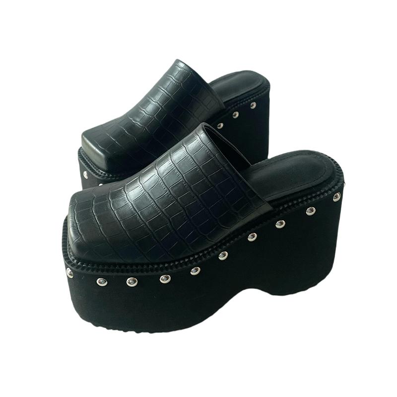 New Style Designer Women's Slippers for Large-sized Women Wear Slippers of Size 34-43 Summer 10cm Thick-bottomed Zapatos Mujer