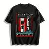 Canada City Graphic Tee North America Toronto Themed Casual Top Pure Cotton T-shirt