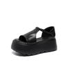 French Simple Open-toed Sandals Women's Outer Wear 2025 Summer New Thick-soled Heightening Muffin Comfortable Roman Beach Shoes
