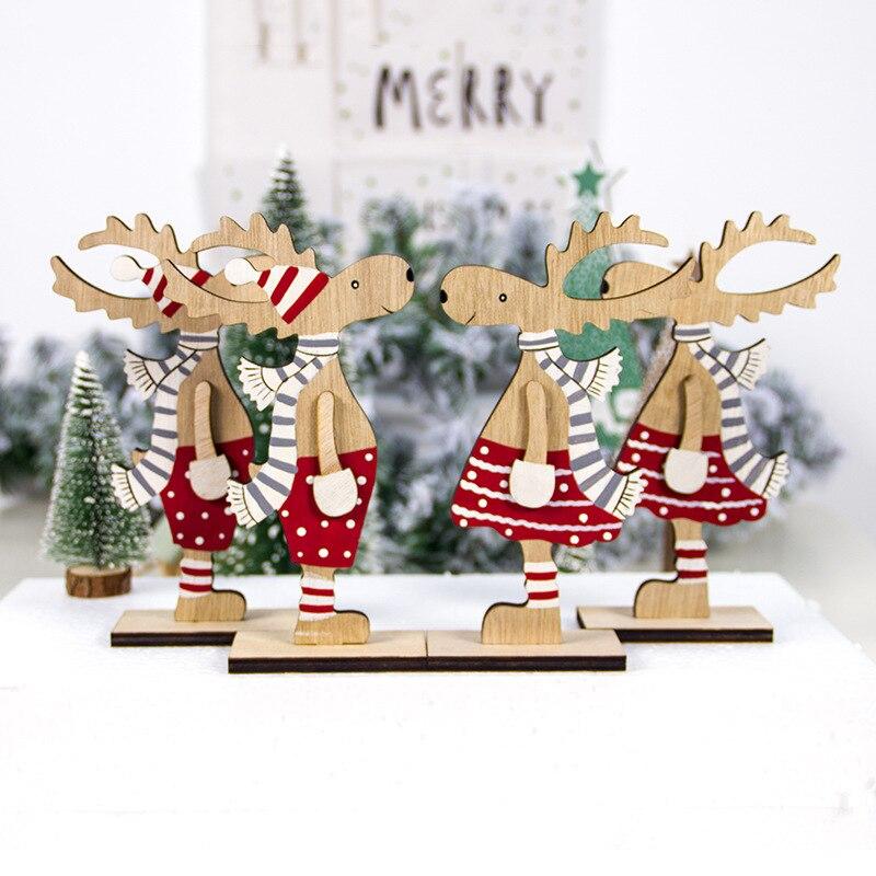 Wooden Christmas Decoration for Home Xmas Tree Pendants Christmas Wood Ornaments Navidad New Year Kids Gifts