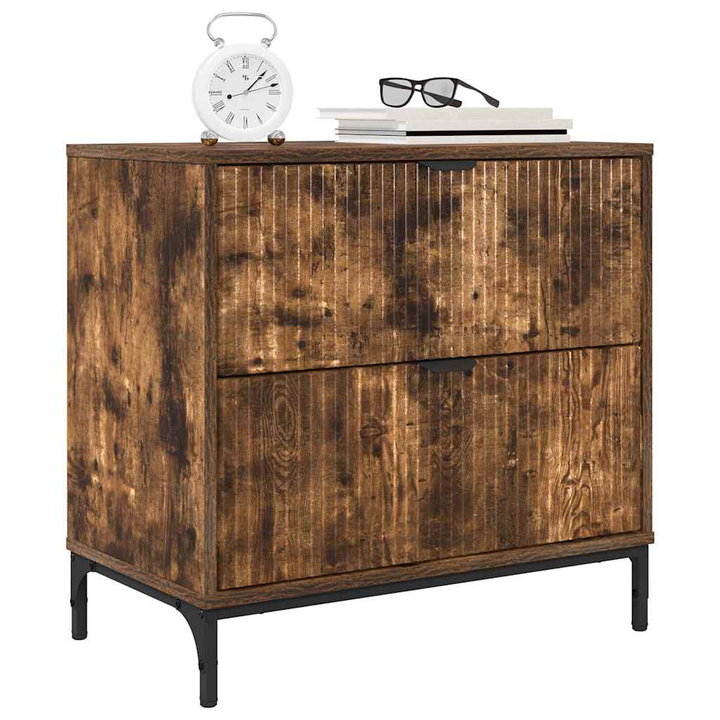 Nightstand Smoked Oak 63.5 x 36 x 61 cm Particleboard