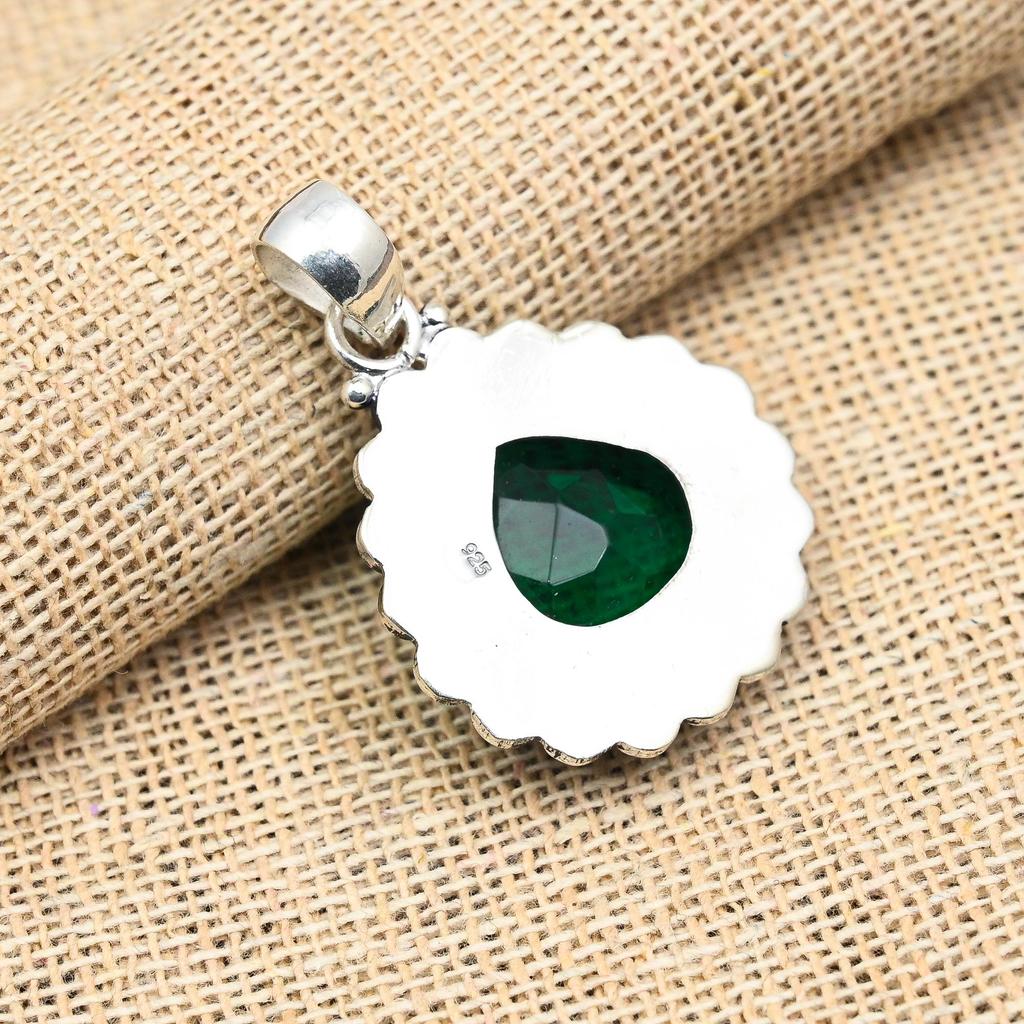 Chrome Diopside Gemstone Handmade 925 Sterling Silver Jewelry Pendant For Women