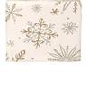 Linen Table Runner Tablecloth with Snowflake Pattern Elegant For Winter Christmas and Seasonal Home Decoration