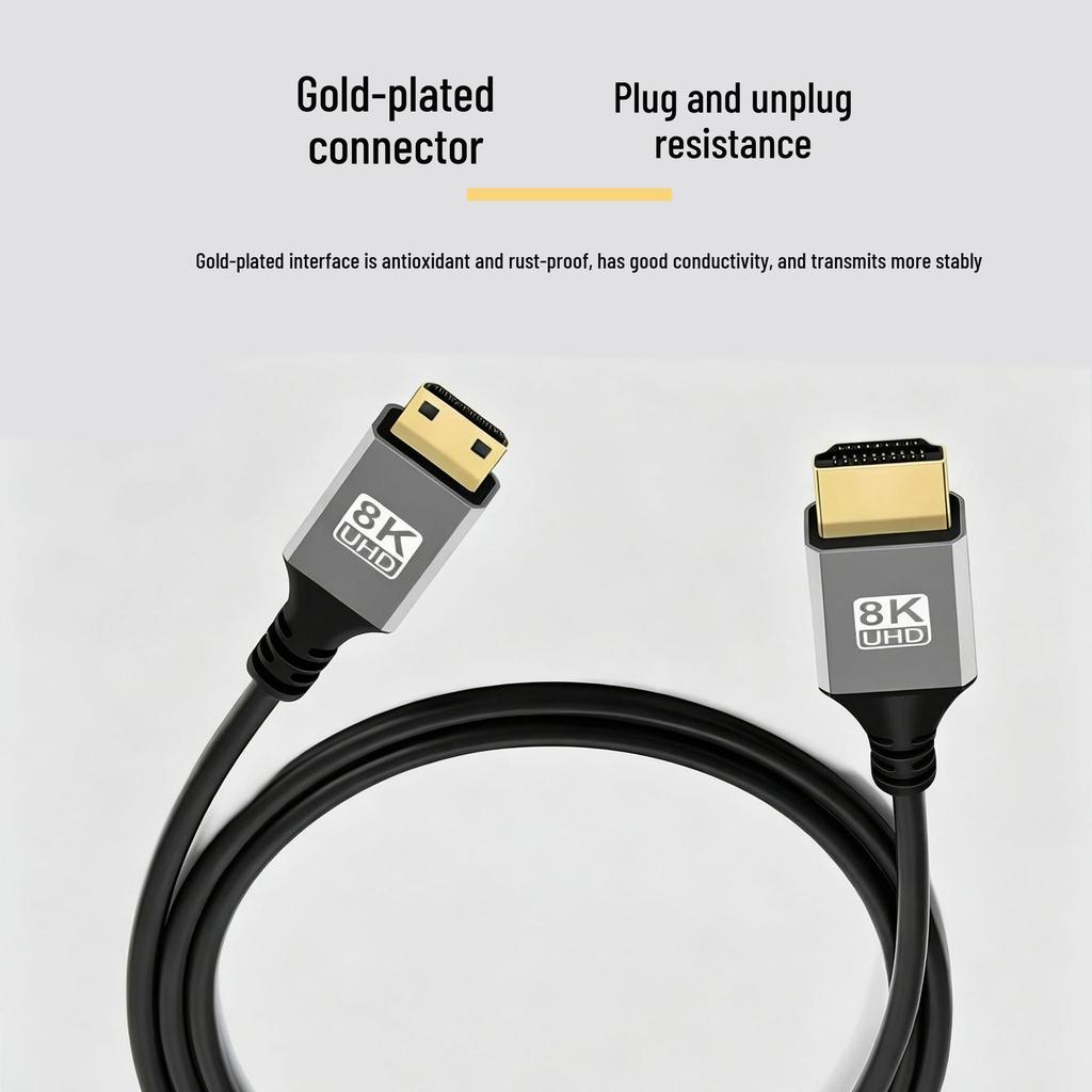 Câble Mini HDMI 2.1 8K Ultra-Fin pour TV, Caméra, Moniteur