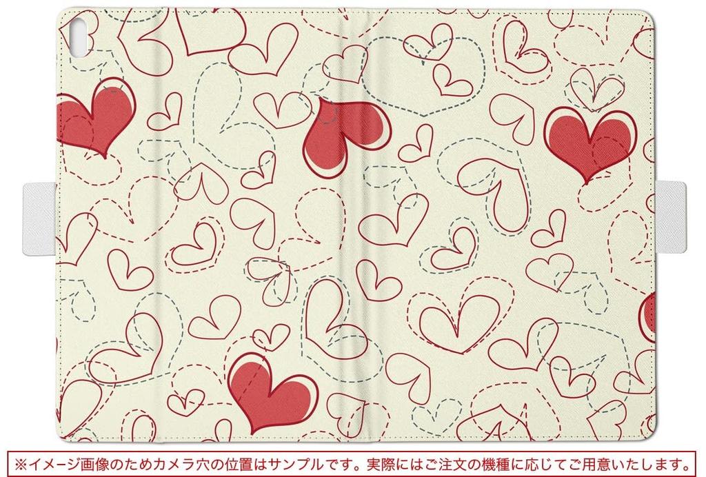 igcase Fire HD 8 released in Exclusive notebook type direct pasting heart red white pattern 005018 (8th generation, 2018) case, cover, type,