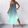 Women's Fashion Casual V-neck Sleeveless  Dresses Print Dresses Beach Long Dresses