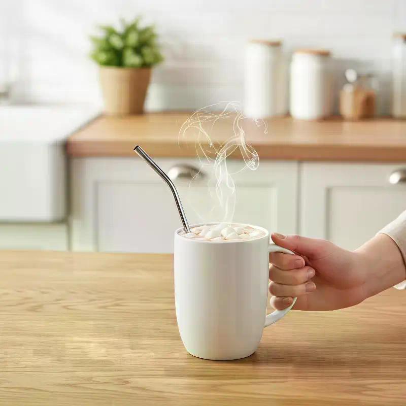Reusable Stainless Steel Straws Colorful Soft Silicone Tips For Smoothies Juices Cocktails Home Parties Daily Use