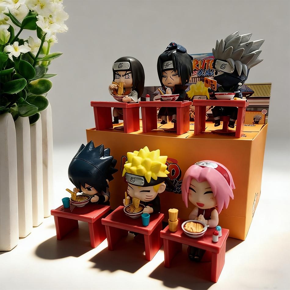 Naruto Shippuden Ramen Theme Series - Chibi Mini PVC Anime Figures - Sasuke Uchiha & Naruto Toy Gifts