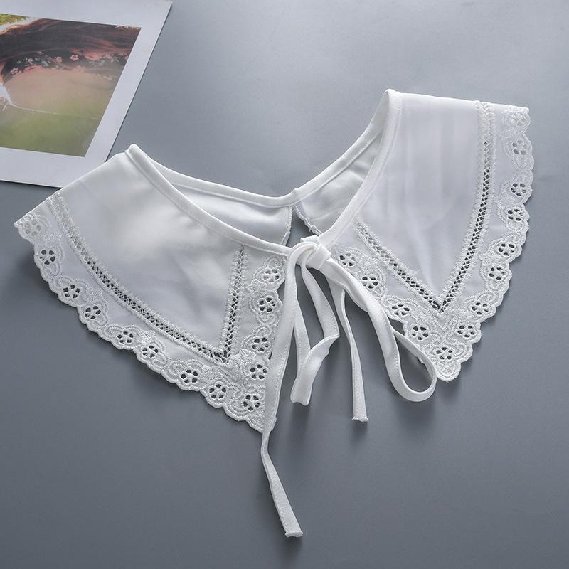 Fashion  Women Girls Lolita Doll Shawl Fake Collar Embroidery Necklace Lapel Blouse Shoulder Wrap Short Capelet False Collar