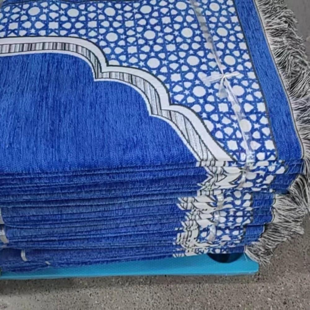 Ethnic Foldable Prayer Rug Washable Rectangle Living Room Rug Non-slip with Tassel Islamic Prayer Mat