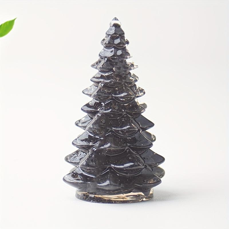 1pc Small Christmas Tree with Natural Crystal Synthetic Gemstone Inside, Lucky and Prosperous Growing Fluorite Bonsai Money Plant