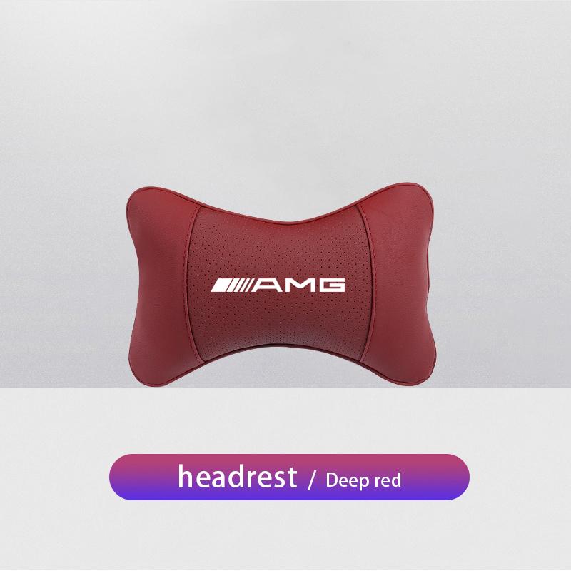 AAVX1 1Pcs Car Seat Headrest Auto Logo Neck Pillow For Mercedes Benz AMG W203 W206 W220 W205 W211 W212 W201 W168 W167 W169 GLA GLB GLC