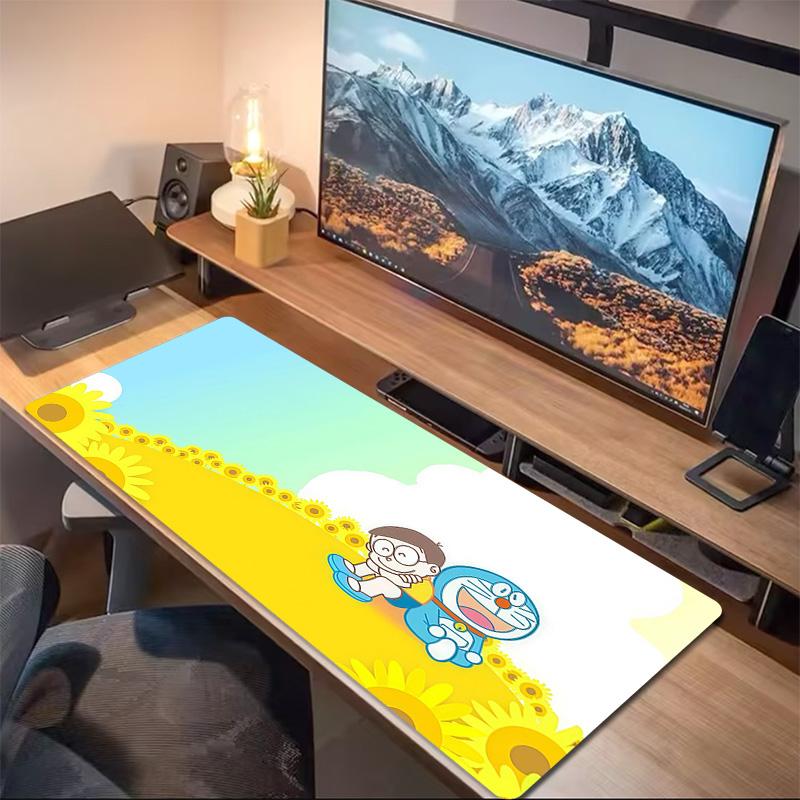 Doraemon4 Print Cushion Non-slip Laptop Tablet Big Mousepad XXL Mat Mini PC Playmat With Lock edge