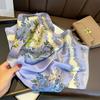 Korean version of idyllic purple spring and summer 71 square scarf silk silk scarf women's sunscreen neck scarf with shirt and bag