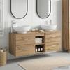 Bathroom Furniture Set 3 pcs Artisan Oak 129 x 44.5 x 80 cm