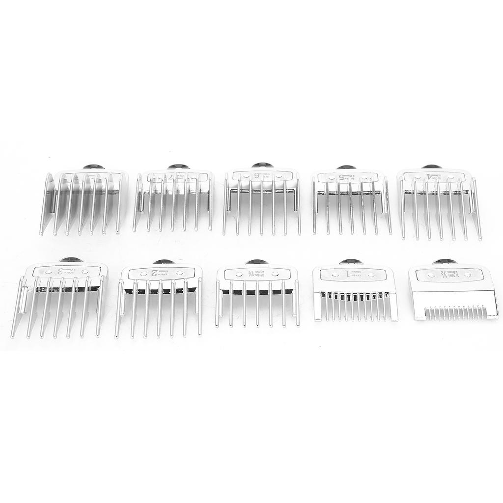 10pcs Haircut Positioning Comb Limit Comb Replacement Guide Comb Set for Hair ClipperSilver