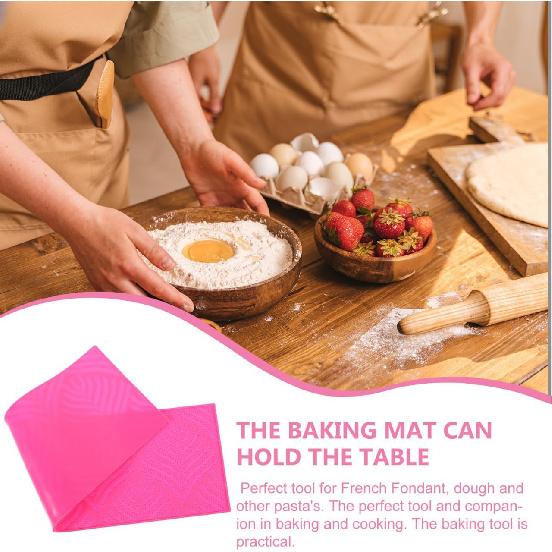 DECHOUS Fondant Lace Mold: Silicone Cake Fondant Mat - Wheat Ears Pattern Impression Lace Mold for Cake Decorating Embossing - Pink Impression Mat