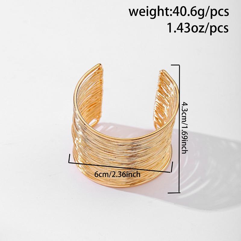 Punk wide version bracelet jewelry brushed line alloy bracelet exaggerated gold opening bracelet