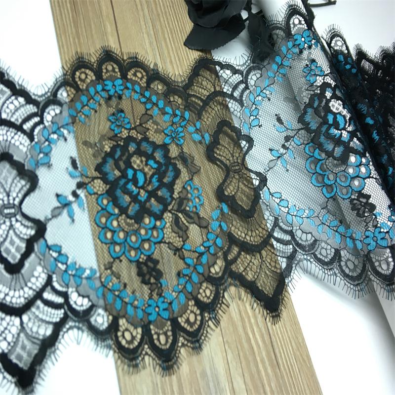 3m X 23cm French Chantilly Lace, Non-stretch Two-tone Eyelash Lace Fabric for Sewing, Bra, Underwear, Lingerie, Dress, Garment, Crafting