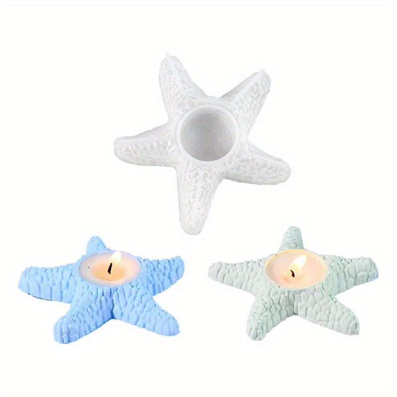 Lovely Starfish Candlestick Silicone Mold Multiple Colors Creative Diy Handmade Drip Glue Mold Ocean Series Soap Gypsum Mould