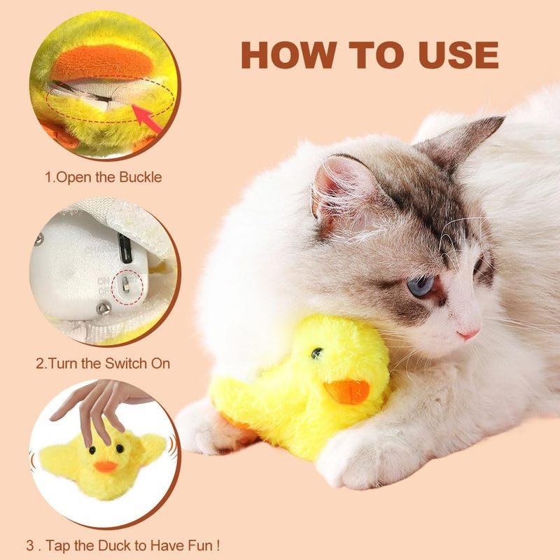 Electric Duck Cat Toy Interactive Pet Entertainment Soft Polyester Durable Biting Resistant Indoor Exercise for Cats