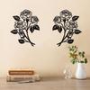 SITAKEGS 2pcs Metal Rose Wall Decor 11.8x9.4in Black Flower Sculpture Floral Art Hanging Ornament for Living Room Bathroom Bedroom Kitchen Garden