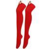 Women Christmas Over Knee Long Socks Cartoon 3D Elk Bowknot Striped Print Thigh High Stockings Holiday Party Hosiery