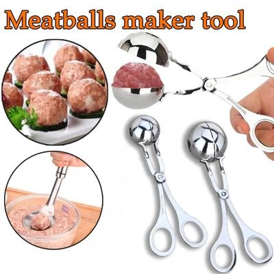 Nerezové spony na masové kuličky Nástroj na výrobu masových kuliček Nepřilnavé plněné masové kuličky Rybí kuličky Rýžové kuličky Formy na výrobu kuliček Kuchyňské pomůcky