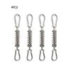 4/6Pcs Camping Tent Wind Rope Spring Buckle Tent Tensioner Camping Deck Pegs with Carabiner Clips Awning Tightener Fixed Hook