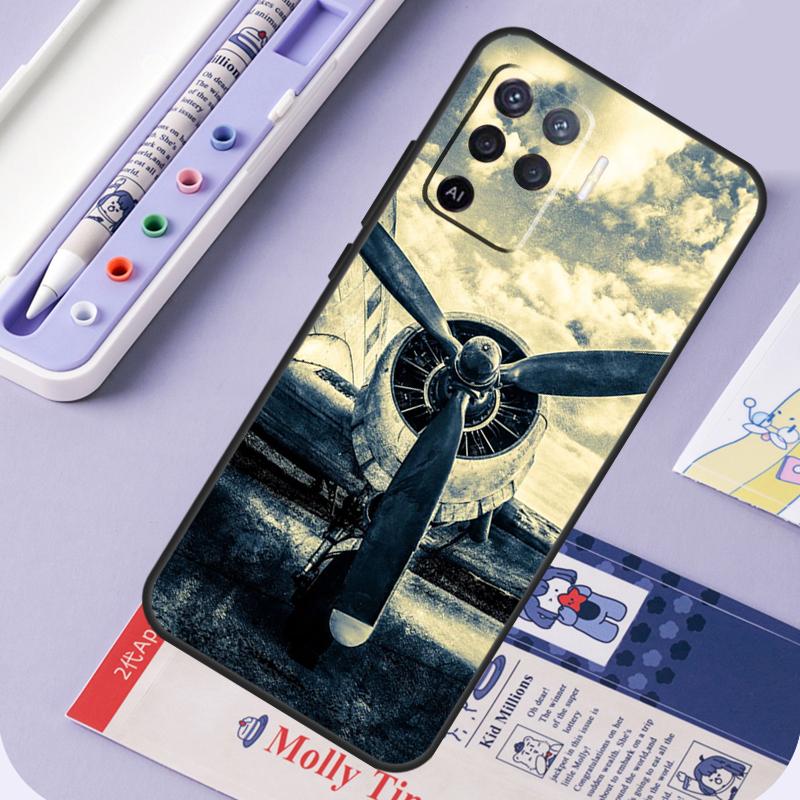 Aircraft Plane For Oppo A17 A18 A94 A74 A54 A15 A38 A58 A78 A98 A40 A60 A80 A16 A76 A96 A57 A77 A5 Pro Case