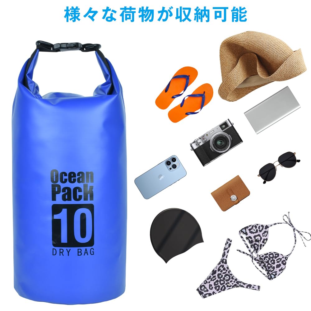 KIMINO Dry Bag IPX6 Waterproof Bag with Waterproof Pouch Drum Type Fully Waterproof Lightweight and Easy to Carry Outdoor Dry Bag Waist Waterproof