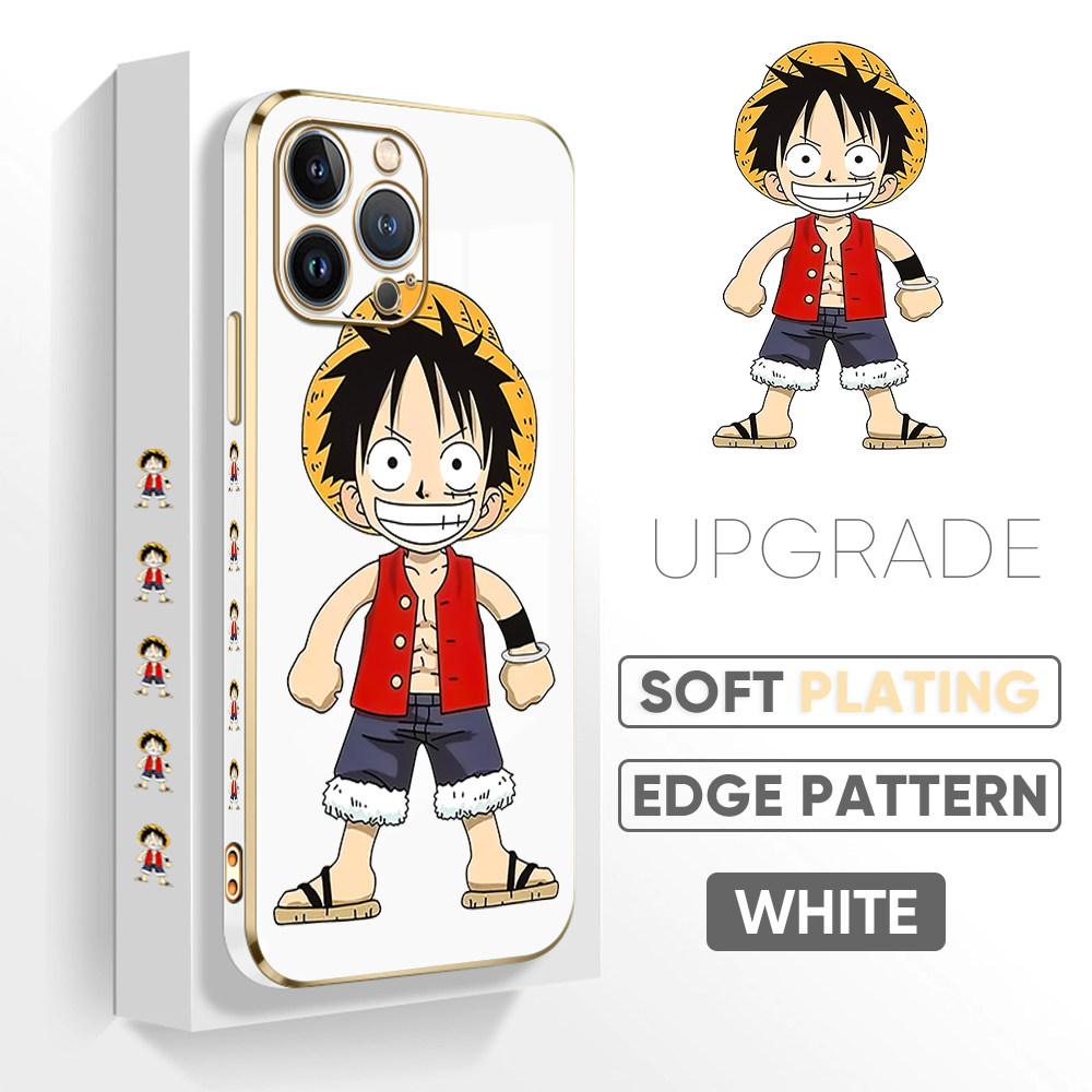 For iPhone 16 15 Max Samsung S24 S23 Plus A15 A35 A53 A73 Xiaomi 11T 12T 13T Redmi 13C Cartoon Soft TPU Full Lens Protect Cute Luffy Phone Case