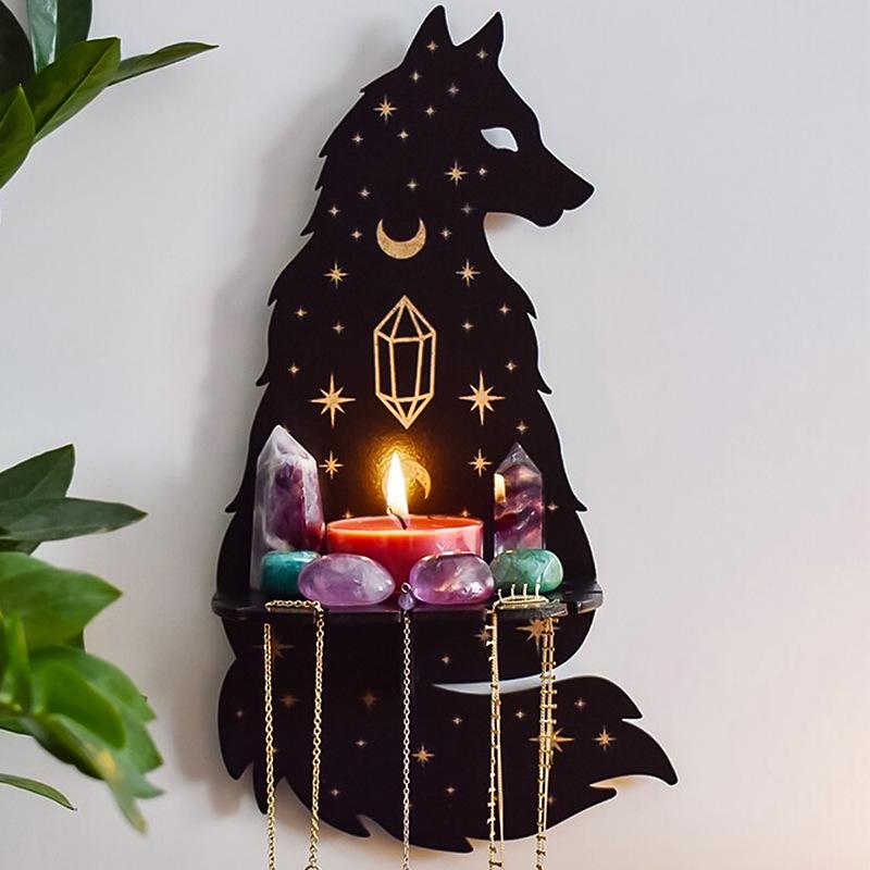 Animal-Shaped Wooden Candle Holder & Crystal Display: Creative Home Decoration Ornament
