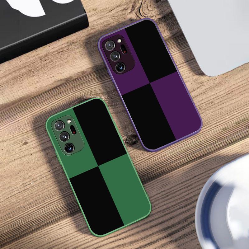 Black And White Grid For Samsung Galaxy Note 8 9 10 PRO 20 Ultra A01 02 03 Core 04E 4G 12 13 5G Tempering Glass Phone Case