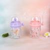 Whale Squirt Drinking Cup with Straw Leak Proof Reusable Sippy Cup for Kids 260ml Whale Fountain Tumbler for Party School Beach