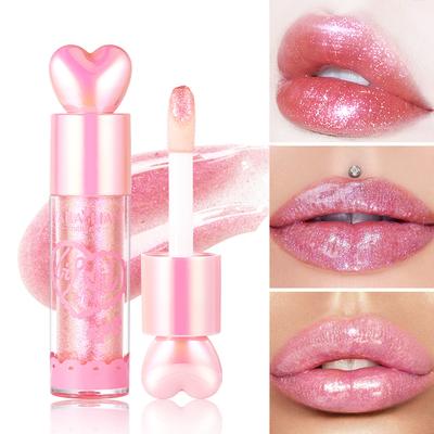 Lucidalabbra Idratante Rimpolpante e Scintillante Specchio Acqua Glassa per Labbra Olio Labbra Nutriente Glitter Diamante Rossetti Liquidi