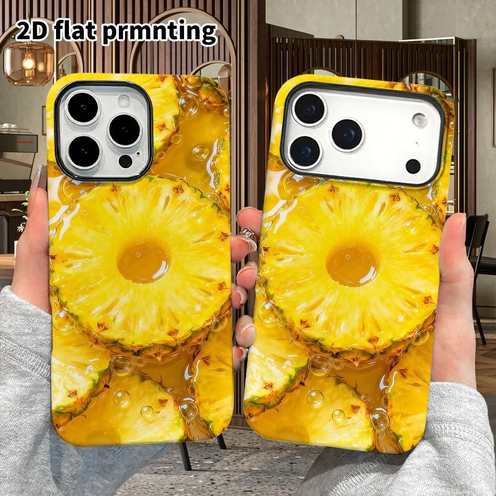 Phone Case: 2D Flat Design Suitable for iPhone 18 17 16 15 14 13 Pro Film Protective Case, Couple Style, Pineapple Slice, Christmas and Halloween Holi