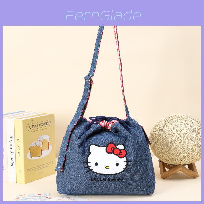Hello Kitty Crossbody Bag With Denim Canvas For Kids And Collectors