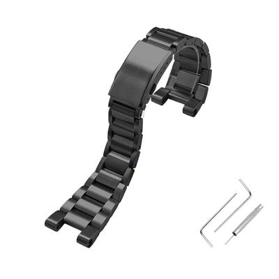 Pulseira Sólida de Aço Inoxidável Compatível com e [syzynicy] G-SHOCK GST-B100/S110, GST-410/210, GST-W100/W300 (Preto)