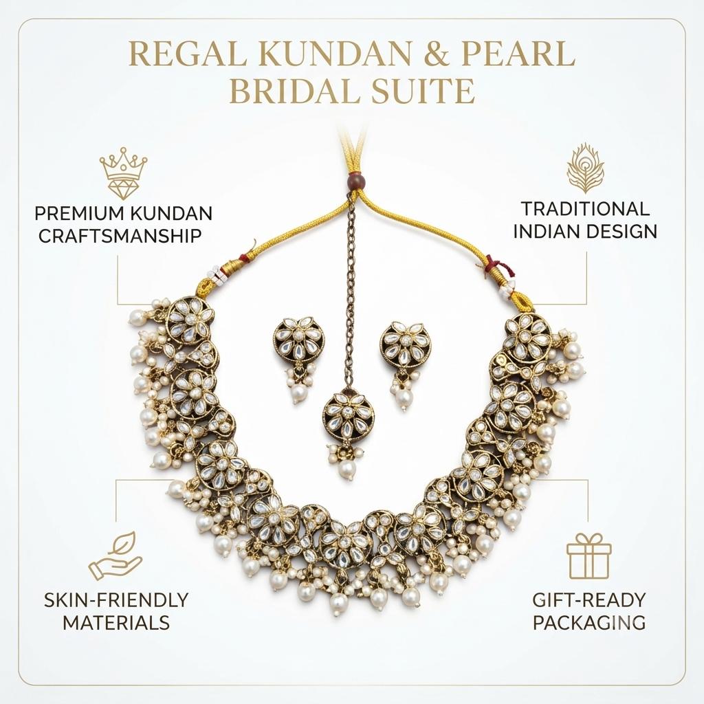 Gold Plated Kundan Jewelry set Indian Traditional Wedding Jewelry set for women