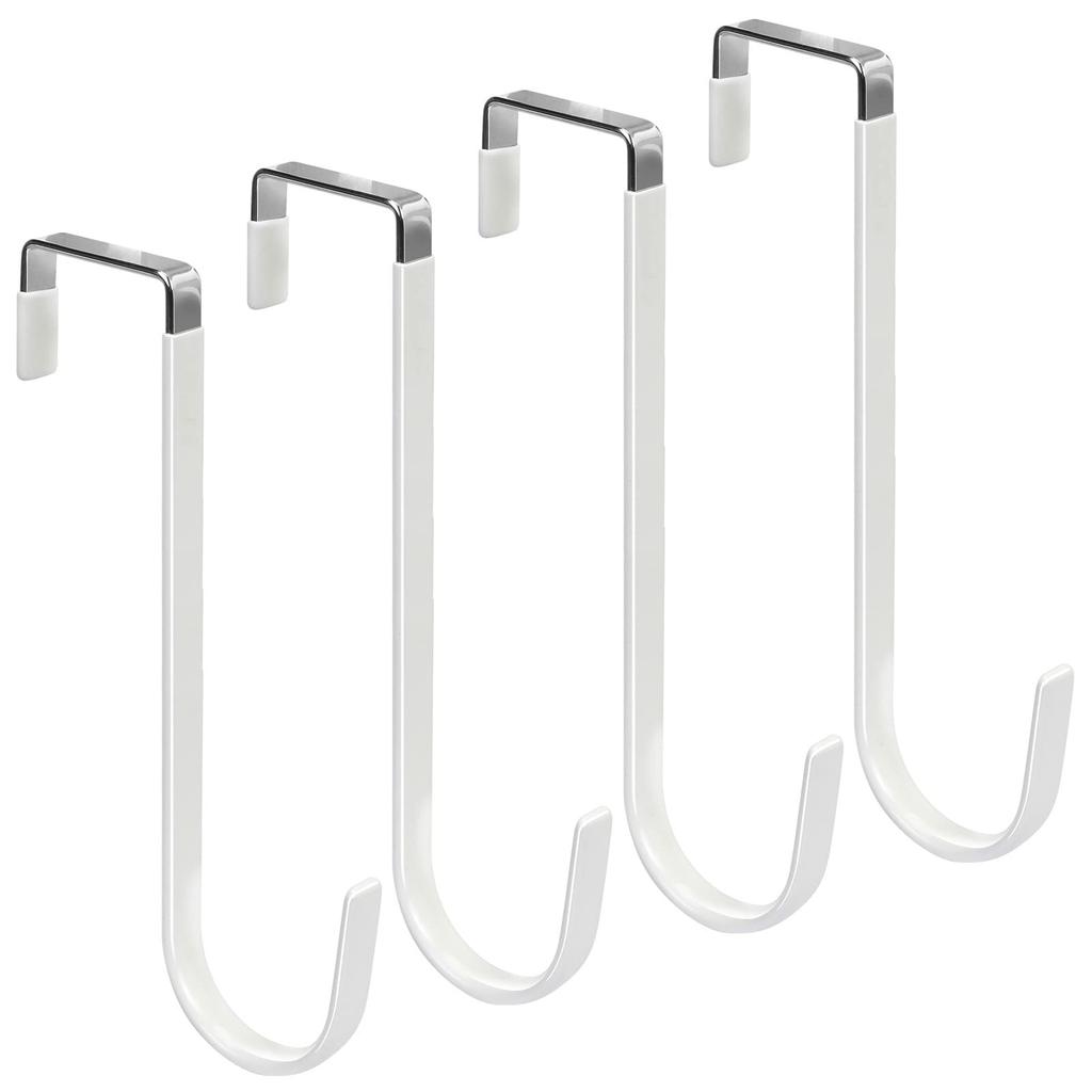 4Pcs Carbon Steel Over The Door Hooks Rustproof Metal Coat Hangers Space-Saving Storage Hooks for Home Bedroom Bathroom Kitchen